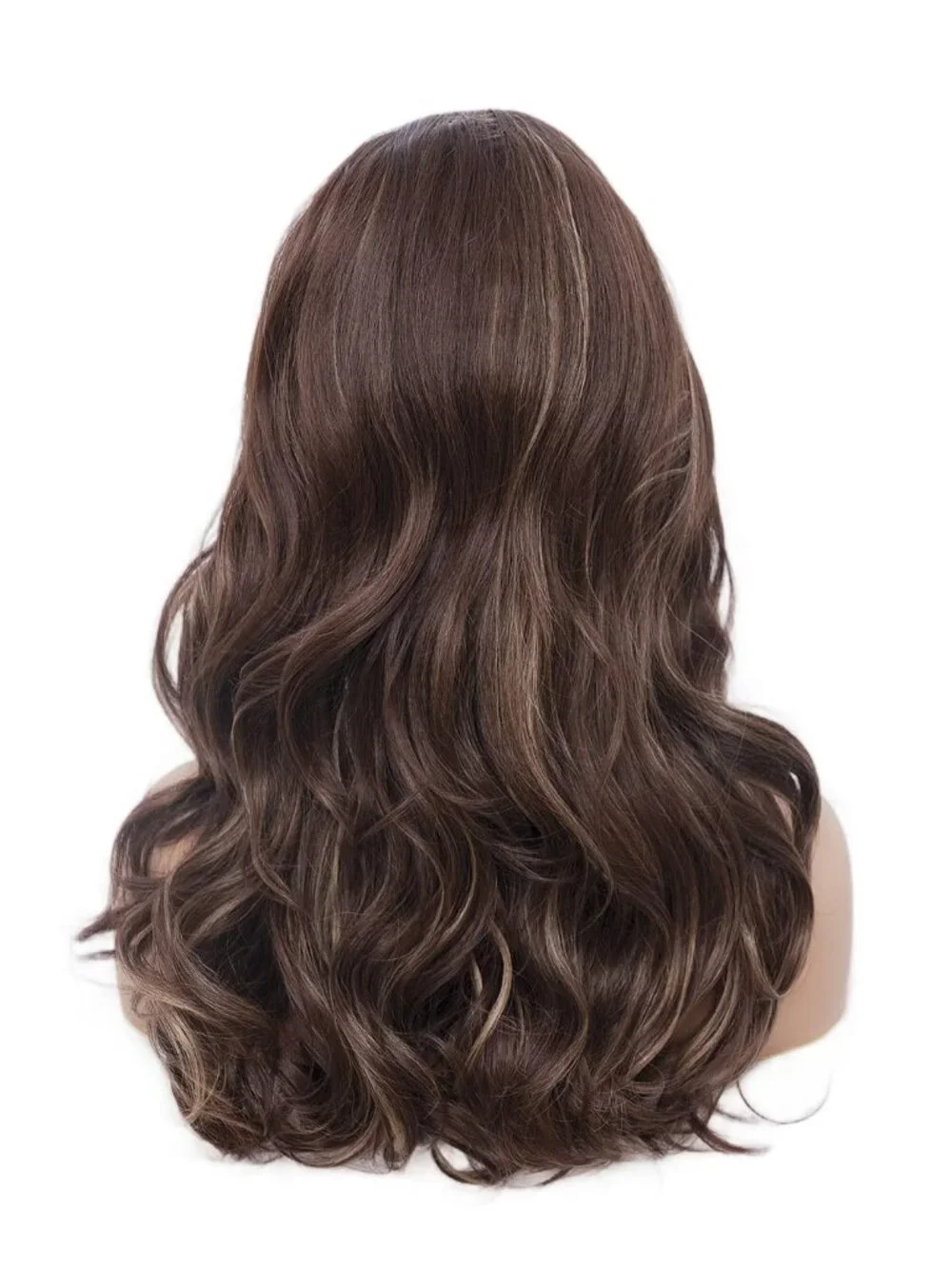 Women's Brown Mixed Heat Resistant Synthetic Fiber Retro Long Wavy Wigs Bangs